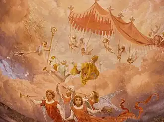 Восшествие святого Сира в рай. Фреска. Купол приходского храма св.Сира в Ломаццо.