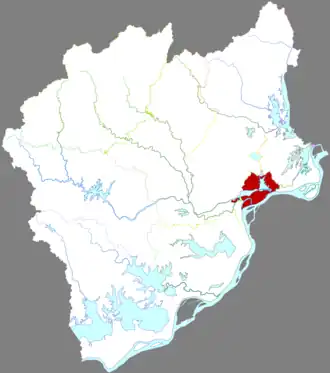 Дагуань на карте