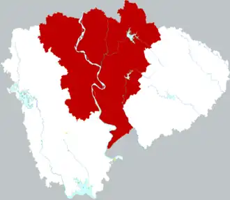 Чжунсян на карте