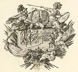 Король Наварры бежит от двора Генриха III в Гиень. Концовка. Офорт