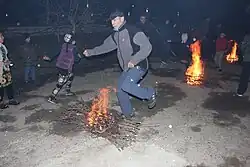 Празднование Чоршанбе сури в Таджикистане, март 2019