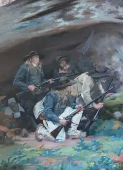 Бретонские шуаны в засаде. Восстание роялистов в 1815 году, как и всегда до этого, имело эпицентром два региона — Вандею и Бретань.