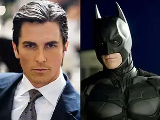 Кристиан Бейл в роли Брюса Уэйна / Бэтменав фильме «Тёмный рыцарь» (2008)