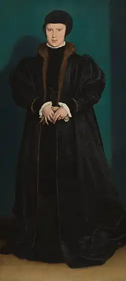 Портрет Кристины Датской работы Ганса Гольбейна-младшего, ок. 1538 года