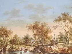 Грабители стреляют в путешественников. Бумага, гуашь