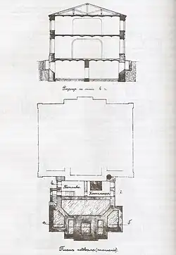 Разрез и план подвала
