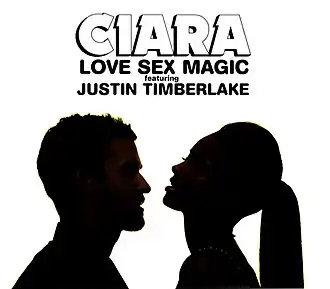 Обложка сингла Сиары и Джастина Тимберлейка «Love Sex Magic» (2009)