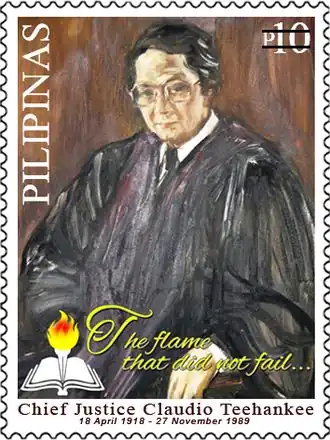 Клаудио Тиханки на почтовой марке Филиппин. 2014 г.