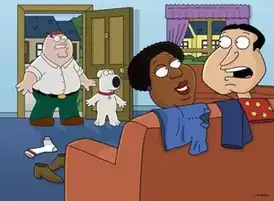 Промокартинка. Питер и Брайан видят Куагмира, занимающегося сексом с Лореттой