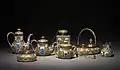 Чайный сервиз Фаберже, 1890 год, серебро, позолота, перегородчатая эмаль, экспонат Художественного музея Кливленда