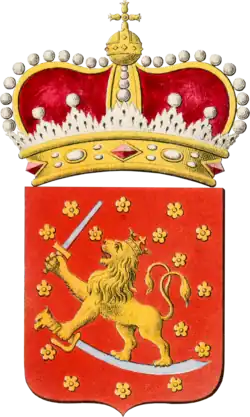 Герб Финляндии, нарисованный Элиасом Бреннером[англ.]. Конец XVII в.