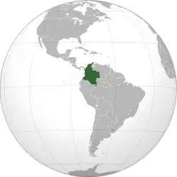 Колумбия на карте мира