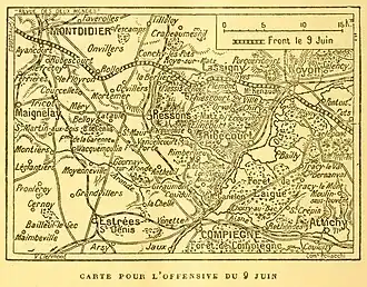 Линия фронта перед началом немецкого наступления
