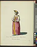 Девушка-москвичка, иллюстрация из книги «A collection of the dresses of different nations» (1768 г.)