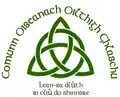 Двукомпонентное зацепление из правого трилистника и тривиального узла на эмблеме Оссианского общества Университета Глазго