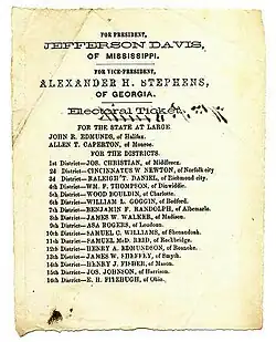 Избирательный бюллетень (штат Виргиния), 6 ноября 1861