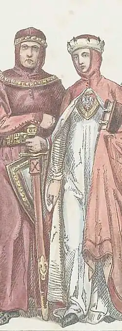 Конрад Мазовецкий с супругой. Художественная фантазия Яна Матейко (XIX век)