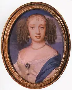 Генриетта Английская, герцогиня Орлеанская. Ок. 1660. Пергамент, акварель. Музей Виктории и Альберта, Лондон