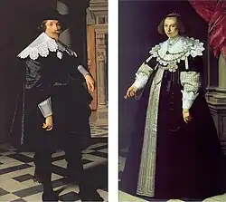 Портрет Корнелиса де Граффа, бургомистра Амстердама, и Катарины Хофт. 1636. Холст, масло. Берлинская картинная галерея