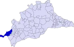 Расположение муниципалитета Кортес-де-ла-Фронтера на карте провинции