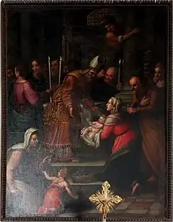 Представление Иисуса в храм. 1597. Холст, масло. Ораторий Сан-Рокко, Кастельнуово-ди-Валь-ди-Чечина