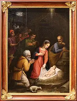 Поклонение пастухов.1603. Холст, масло. Церковь Сант-Андреа, Вольтерра