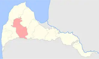 Гольдингенский уезд на карте