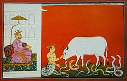 Притхиви исполняет желание змей на глазах у Притху