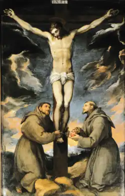 Распятие со святыми Франциском и Антонием. 1578. Фраскати, церковь Капуцинов