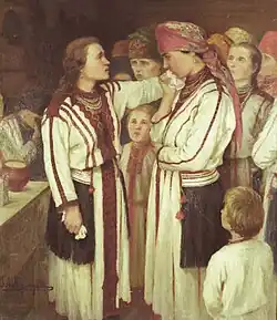 Медведев Г.А. Плач мордовской невесты. 1931. Холст, масло. 115х100.