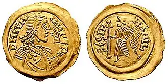 Тремисс с портретом Куниперта, отчеканенный в Милане