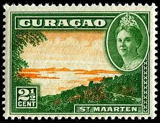 1943: с видом Синт-Мартена, 2½ цента (Mi #201; NVPH #161)