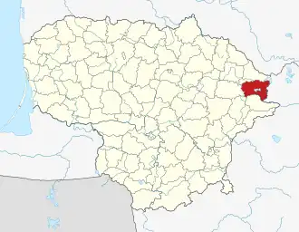 Дукштасский район на карте