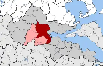 Карта общины: 1 — Ламия 2 — Горгопотамос, Ипати, Лианокладион, Павлиани[англ.]