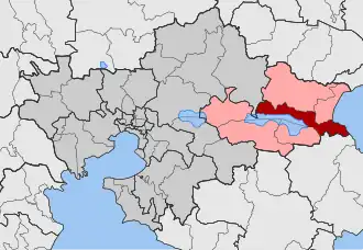 Карта общины: 1 — Рендина 2 — Айос-Еорьос, Аполония, Аретуса, Мадитос и Эгнатия