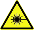 A typical laser warning symbol
