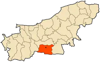 Расположение коммуны на карте вилайета.