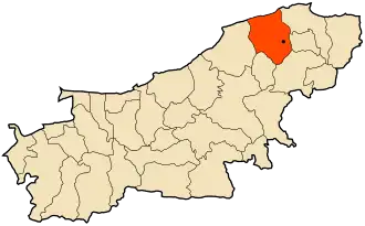 Расположение коммуны на карте вилайета.