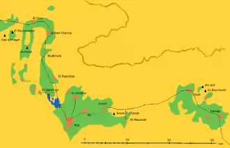 Эр-Рашда и другие населённые пункты на карте оазиса Дахла