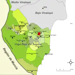 Расположение муниципалитета Дайя-Вьеха на карте провинции