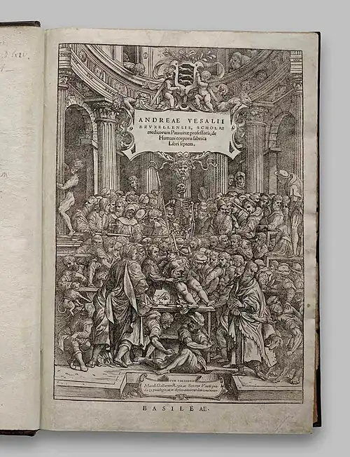 «О строении человеческого тела» Везалия. Базель, Иоганн Опорин, 1543