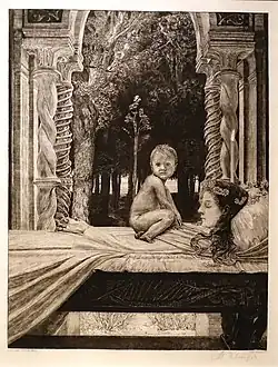 Мёртвая мать. Из серии «О смерти».  Opus XIII, 1889. Сухая игла