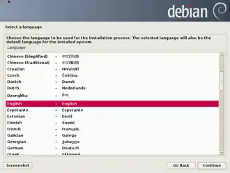 Скриншот программы Debian Installer