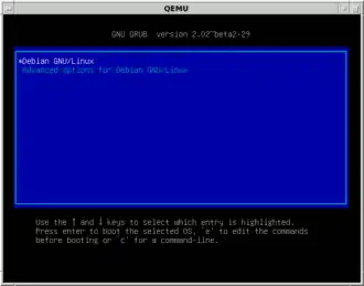 Скриншот программы GNU GRUB