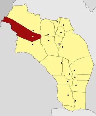 Департамент  Хенераль-Ламадрид на карте