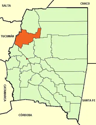 Департамент  Хименес на карте