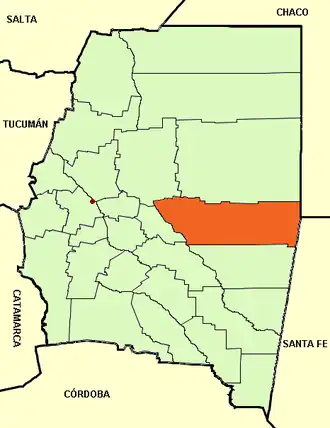 Департамент  Хуан-Фелипе-Ибарра на карте