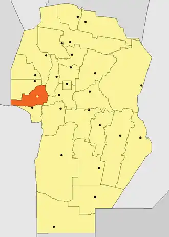 Департамент  Сан-Альберто на карте