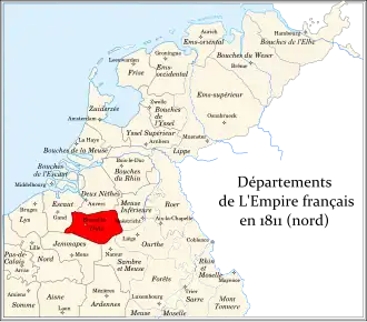 Демартамент Диль на территории исторических Нидерландов в 1811 году