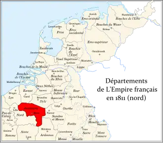 Департамент Жеммап на территории исторических Нидерландов в 1811 году